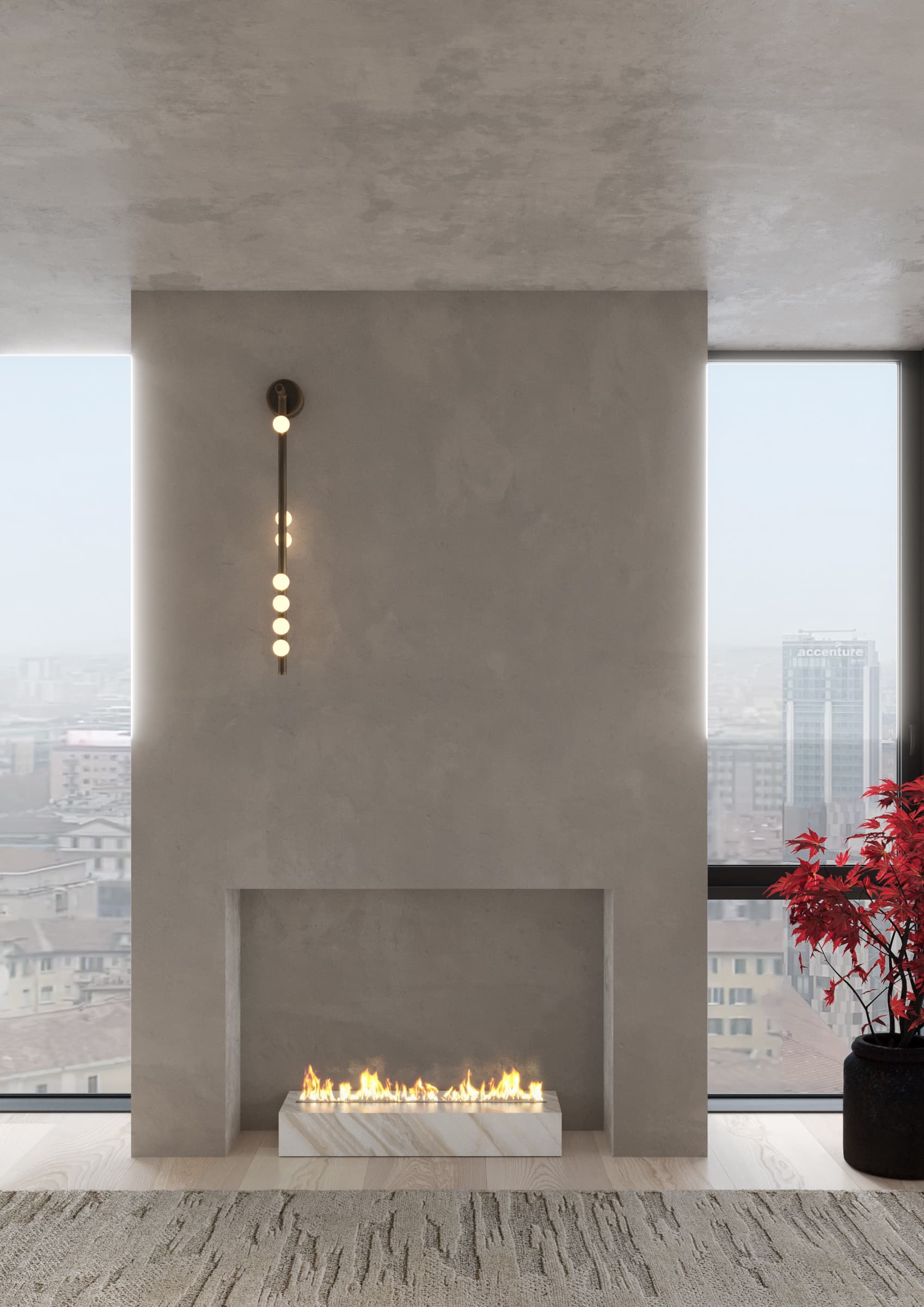 Room with organic material composition